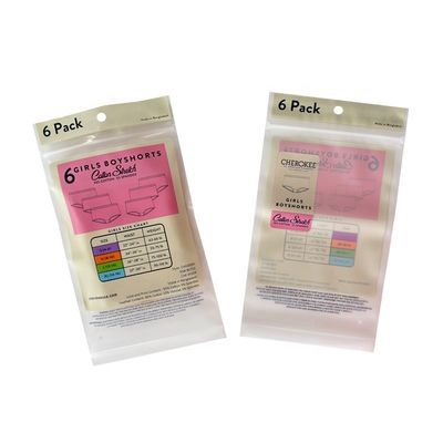 PET / VMPET / CPP Zipper Impressed Poly Bag para Bikini / Calças de seda / embalagem de meias