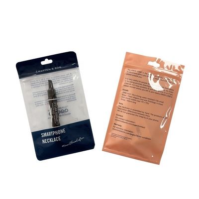 Espesor personalizado OEM plástico Ziplock Saco Suspensório Para Caixa de telefone celular à prova d'água