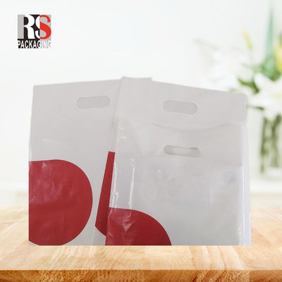 Sacos de camisetas de plástico recicláveis duráveis e ecológicos com alças perfuradas planas