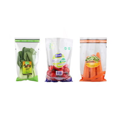 Sacos de embalagem de vegetais transparentes personalizados para alface viva e alface hidropônica