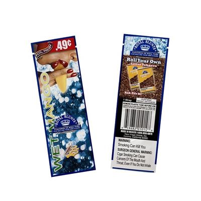 Encomenda personalizada aceita Ziplock Reclose plástico cigarros de fumo embalagens com impressão personalizada