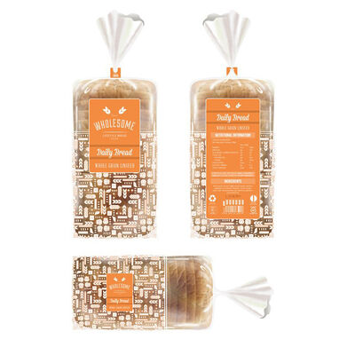 Saco de pão de Wicket LDPE transparente personalizado para armazenamento de padaria OPP Sandwiches Sacos de pão Sacos de embalagem de alimentos impressos com torção