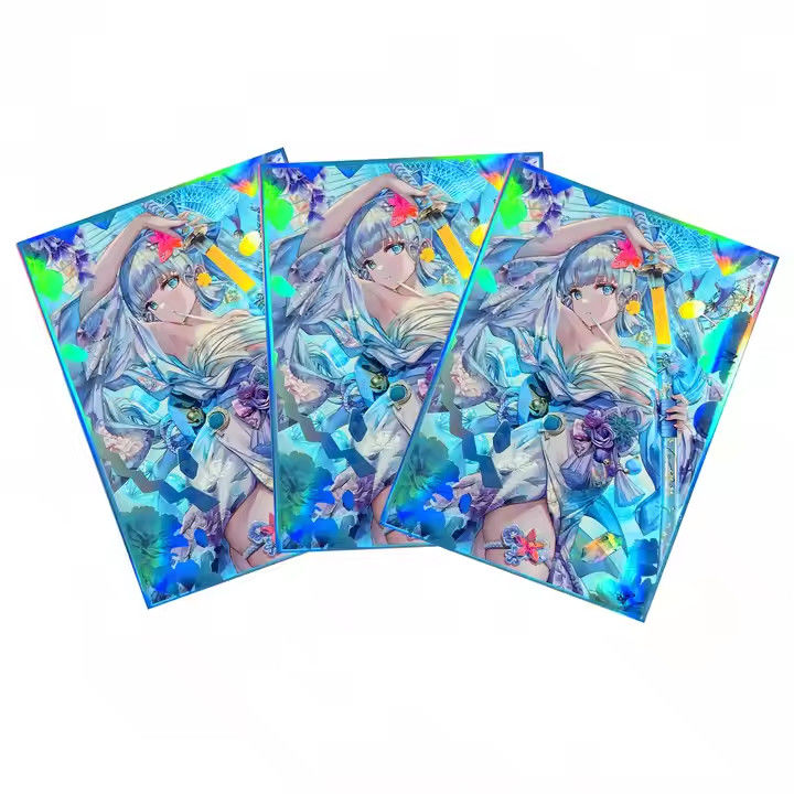 Cartões de tamanho padrão holográfico personalizados de 60 cts para MTG / TCG / PTCG Art Anime Printing Card Sleeves