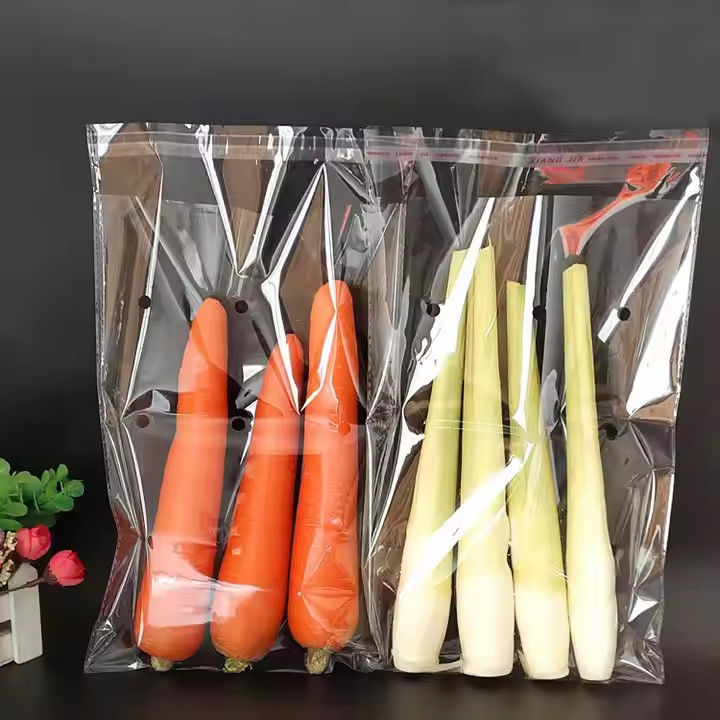 Sacos de embalagem auto-aderentes microporosos personalizados seguros e confiáveis para embalagens de alimentos vegetais