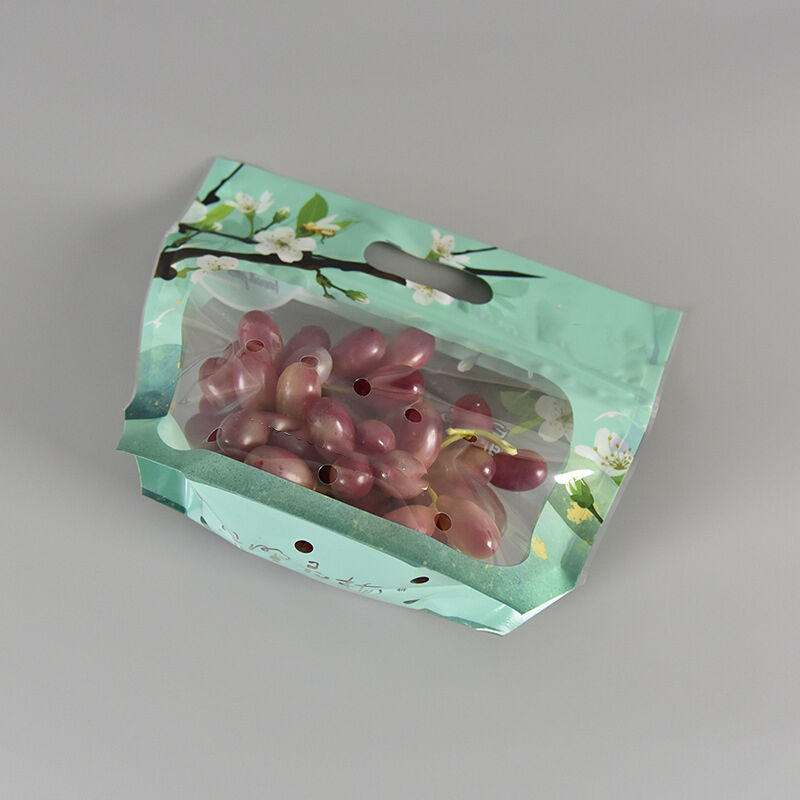 Saco de embalagem de plástico transparente de qualidade alimentar para produtos frescos, frutas e vegetais da fazenda, CPP, com fecho zip reutilizável