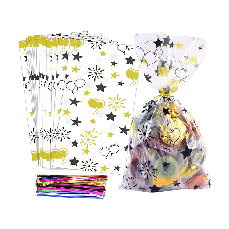 China Fabricação Impressão personalizada transparente Cello Transparente Brinquedos Festa de aniversário Loot Chocolates Bolsas de Confeitaria